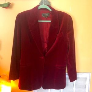 Burgundy velvet Blazer Express